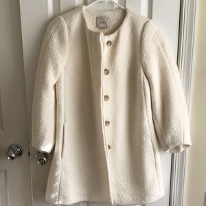Women NWT LOFT XS petite cream wool coat